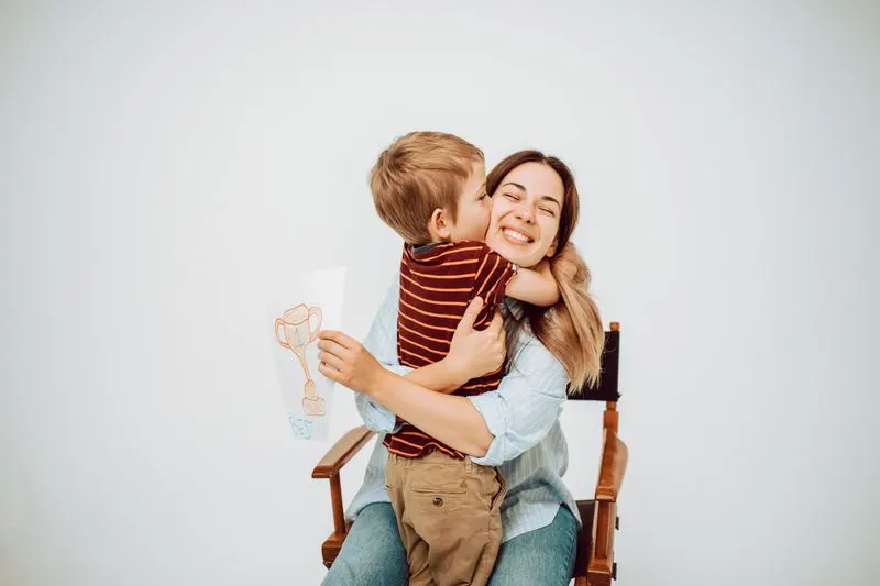 Parent and child sharing a calm moment
